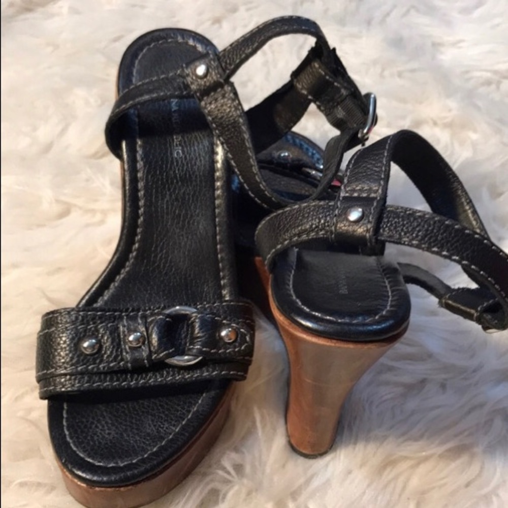 Banana Republic Black Wood Wedges